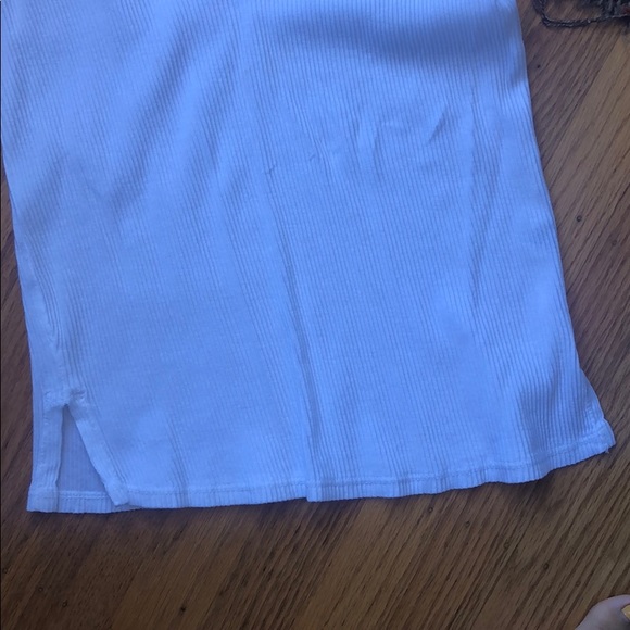 Free People Deep V Rib Tee in White - Picture 7 of 8